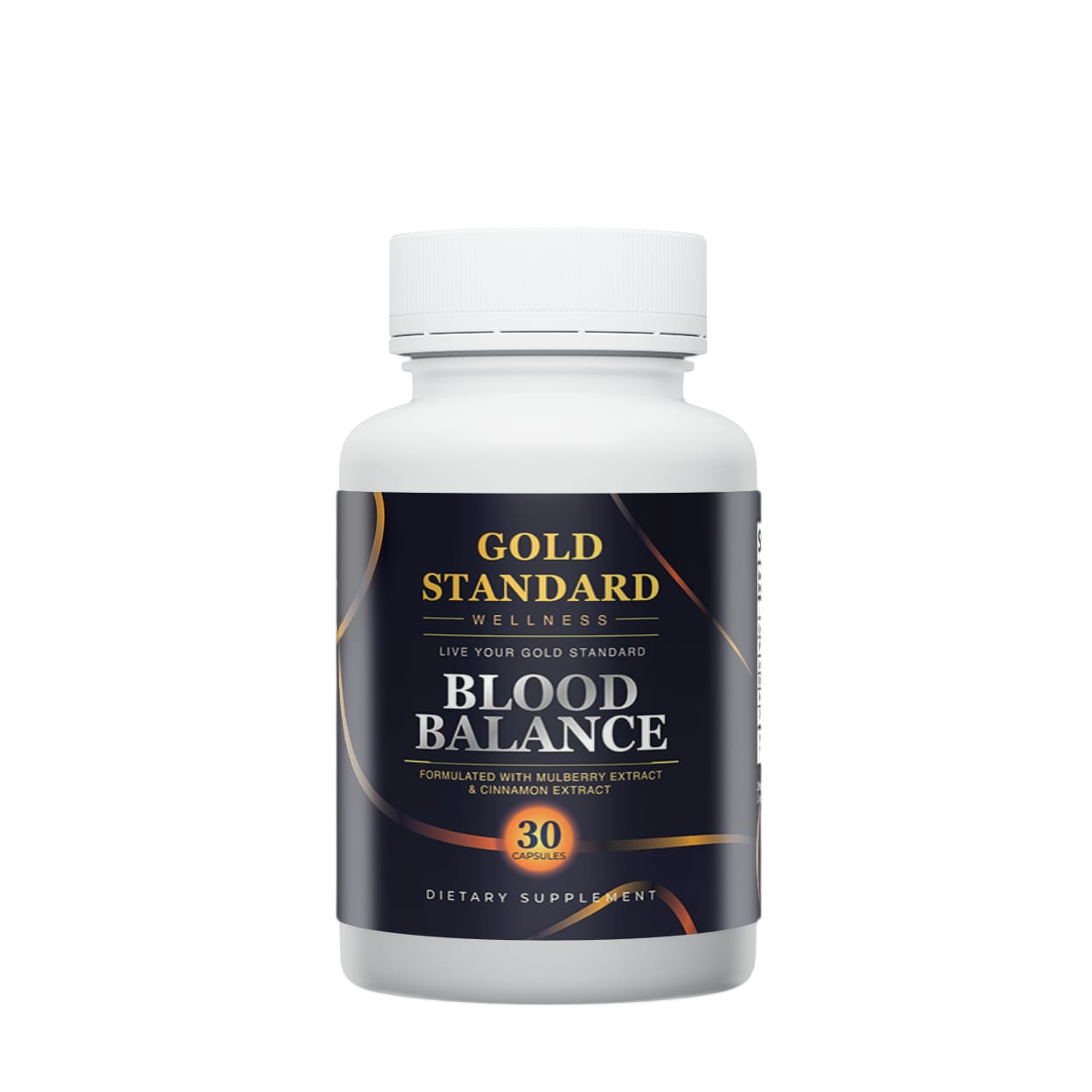 Gold Standard Blood Balance supplement bottle with 30 capsules